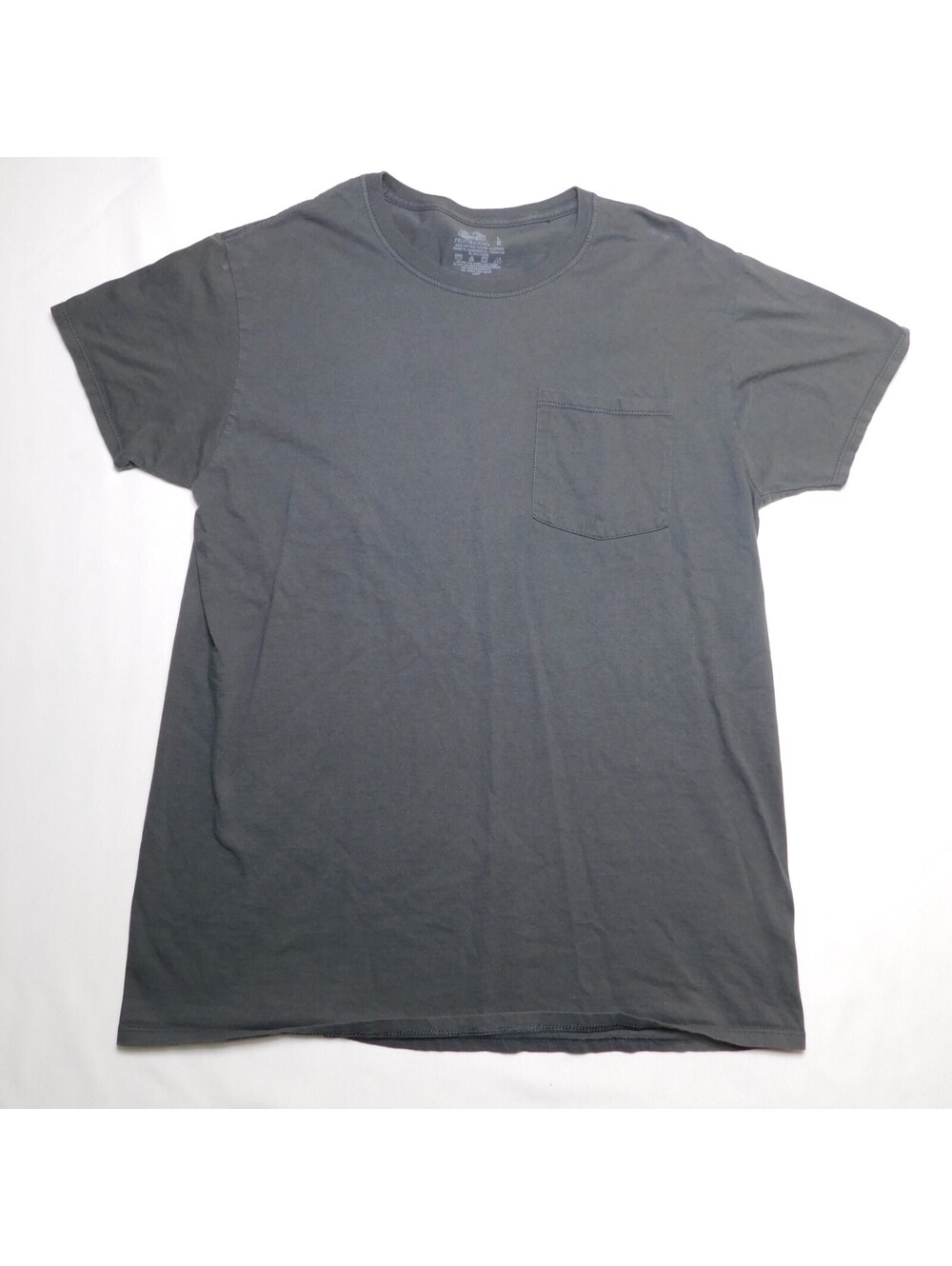 Fruit of the Loom Men's Large Gray Blank Front Pocket T-Shirt 100% Cotton Solid